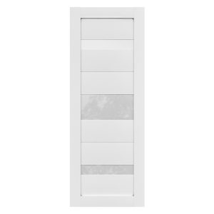 Villar Home Designs Prefinished White Solid Wood Core Door Slab Lantana with Polycarbonate Solid Glass