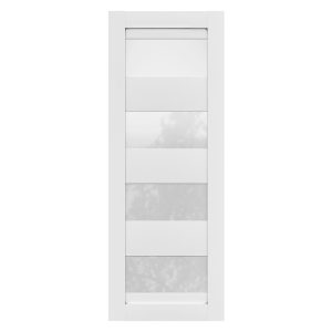 Villar Home Designs Prefinished White Solid Wood Core Door Slab Magnolia with Polycarbonate Solid Glass