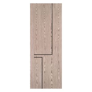 Villar Home Designs Prefinished Natural Wood Veneer Dark Oak Veronica Wood Door Slab