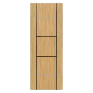Villar Home Designs Prefinished Natural Wood Veneer Sandy Oak Crossroad Wood Door Slab