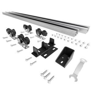 Villar Home Designs Heavy Duty Sliding Bypass Door Hardware KIT 72 Inch